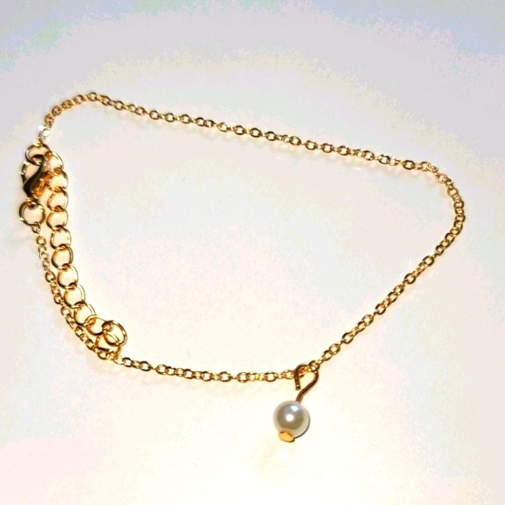Vintage Gold & Pearl Anklet/Bracelet